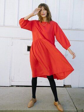 Tradlands Nova Midi Dress in Flame XS
